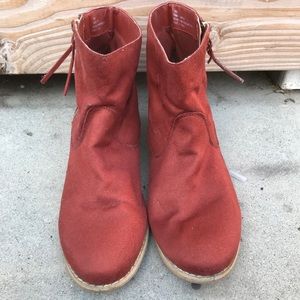 Diba Orange Ankle Booties